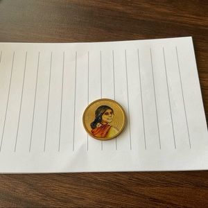 Sacagawea One Dollar coin colorized